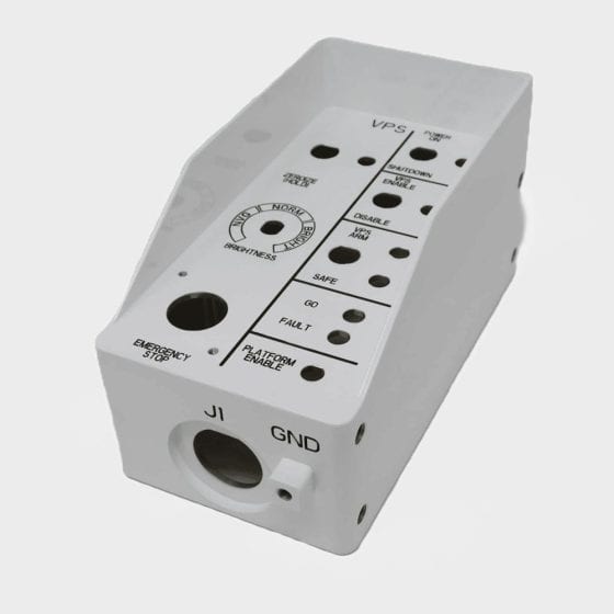 Spray Painted Aluminum Housing with Filled Engrave