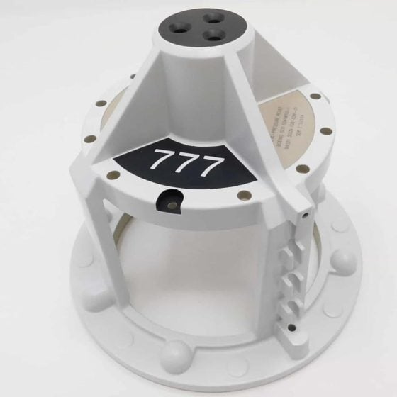 Spray Painted PEEK Housing with Laser Etched ID Marking Aerospace Industry